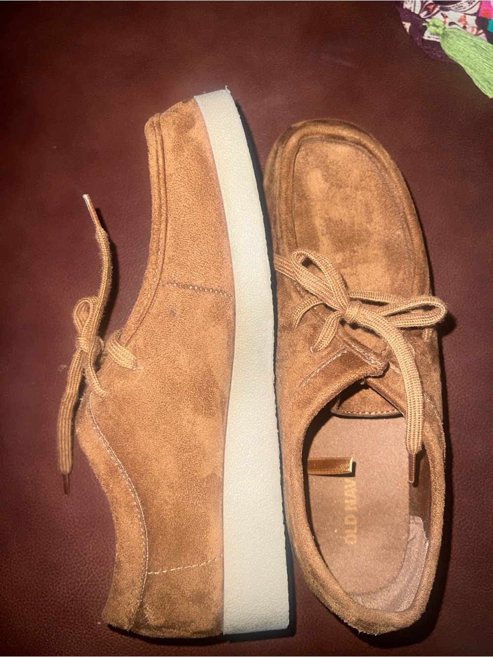 Old Navy Women’s faux Suede Slip-On Loafers in Chestnut Tan
